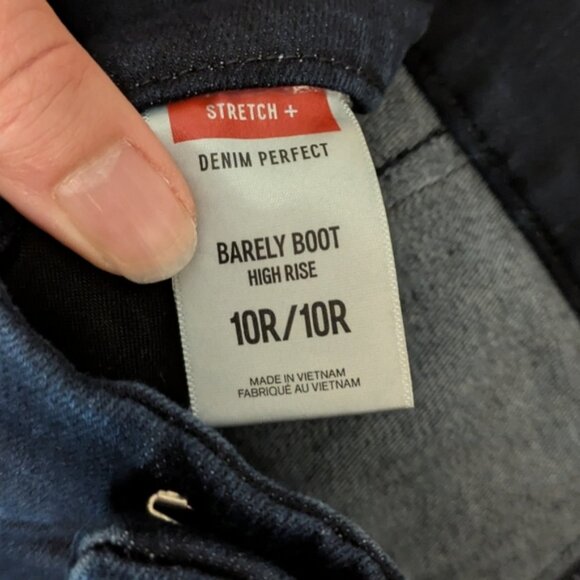 Express Dark Wash Denim Perfect Barely Boot High Rise Jeans - Picture 5 of 6